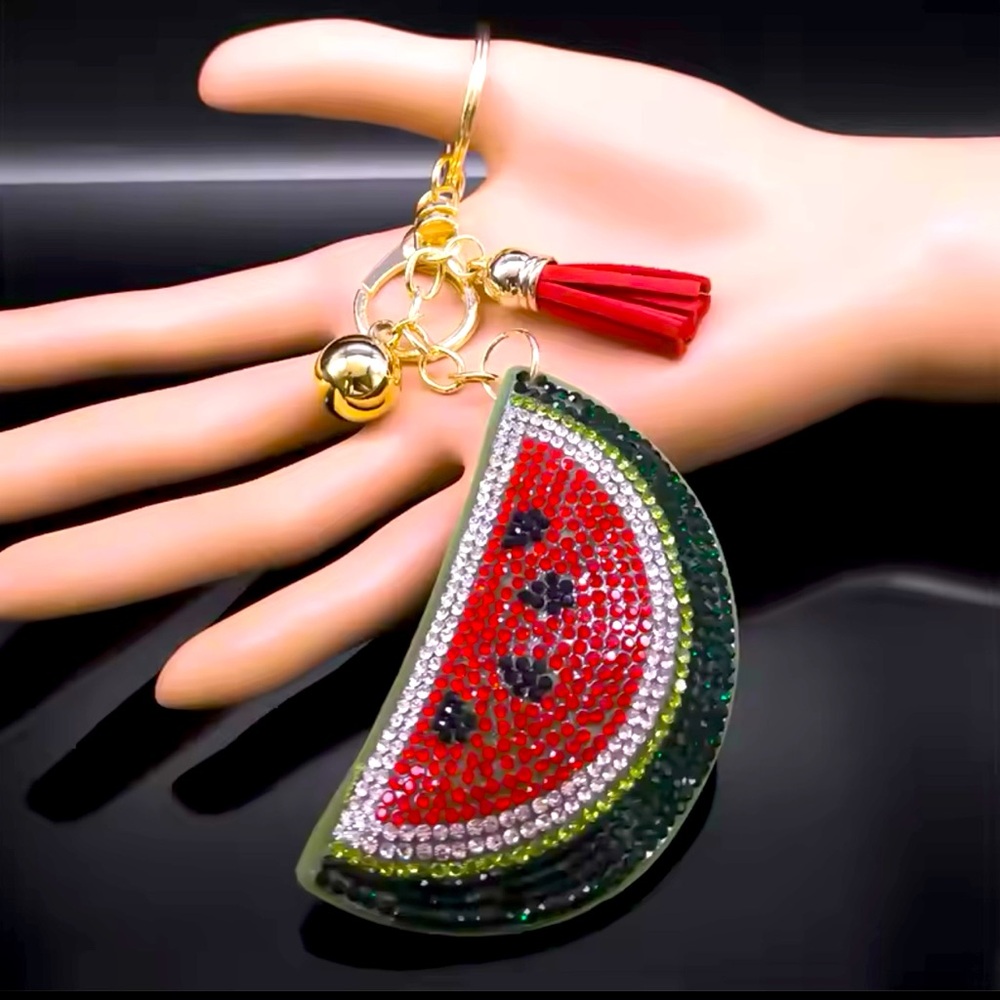Watermelon Rhinestone Keychain/Keyring/accessories/Jewelry FREE PALESTINE!